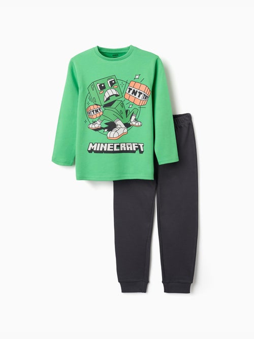 Pyjama en coton à manches longues avec imprimé Minecraft - Kiabi Pyjama en coton à manches longues avec imprimé Minecraft - Kiabi