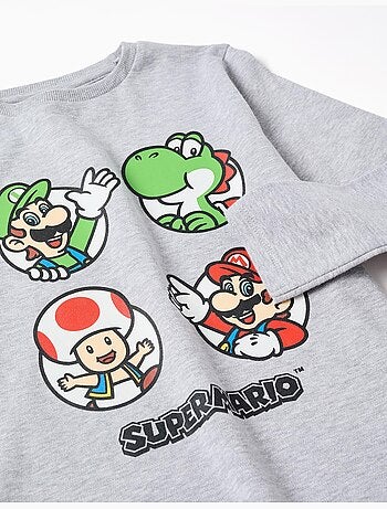 Pyjama en coton à manches longues avec imprimé Super Mario