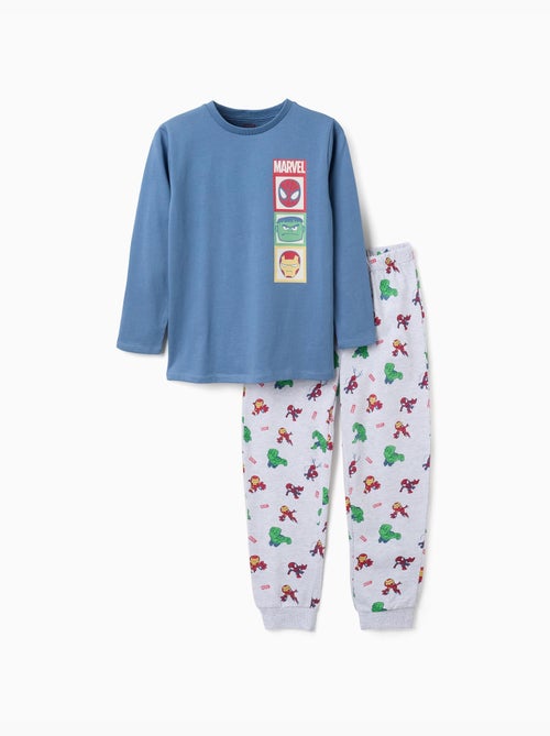 Pyjama en coton à manches longues avec imprimés Marvel - Kiabi Pyjama en coton à manches longues avec imprimés Marvel - Kiabi