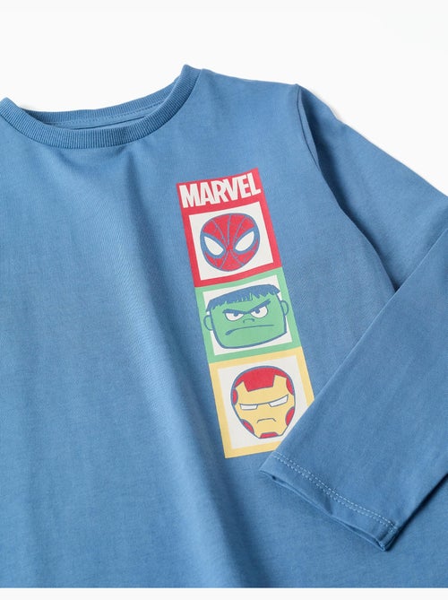 Pyjama en coton à manches longues avec imprimés Marvel - Kiabi Pyjama en coton à manches longues avec imprimés Marvel - Kiabi