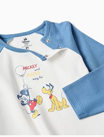 Pyjama en coton à manches longues et imprimé mickey & pluto