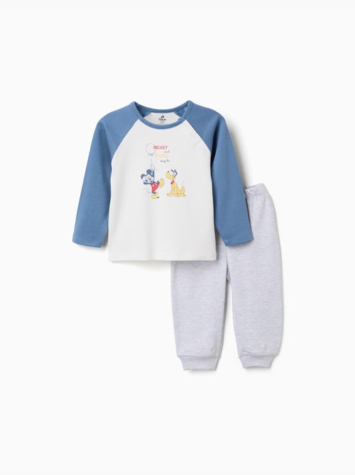 Pyjama en coton à manches longues et imprimé Mickey & Pluto - Kiabi