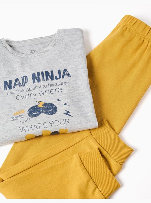 Pyjama en coton à manches longues et imprimé Nap Ninja - Kiabi Pyjama en coton à manches longues et imprimé Nap Ninja - Kiabi