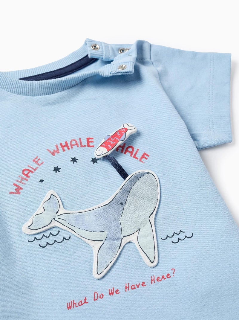 Pyjama en Coton à Rayures Bleu clair - Kiabi