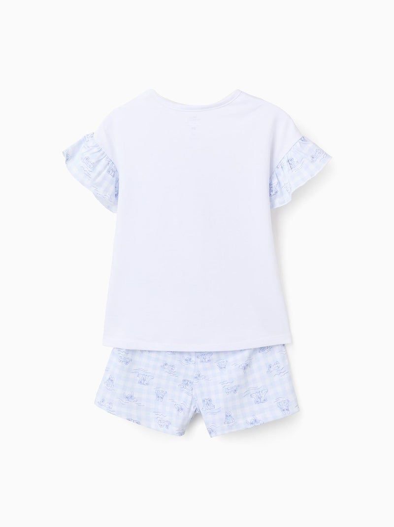 Pyjama en Coton à Volants Lilo et Stitch Blanc - Kiabi