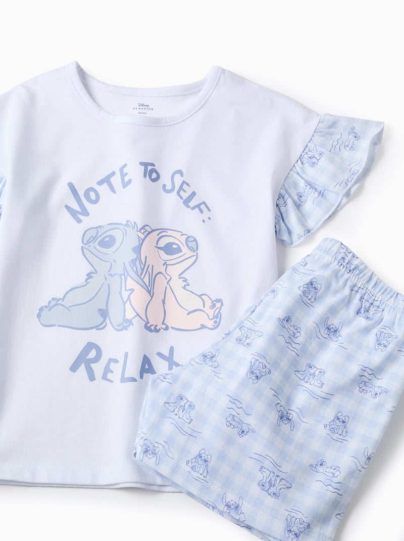 Pyjama en Coton à Volants Lilo et Stitch Blanc - Kiabi