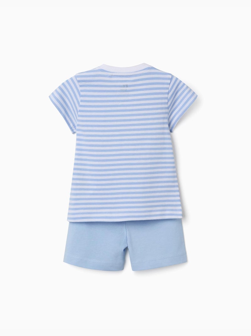Pyjama en coton avec imprimé alligator Bleu clair - Kiabi