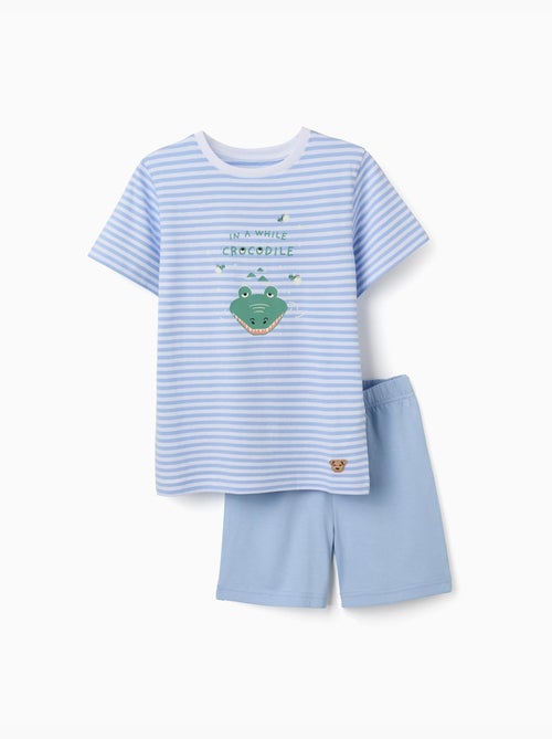 Pyjama en coton avec imprimé crocodile qui brille dans le noir - Kiabi