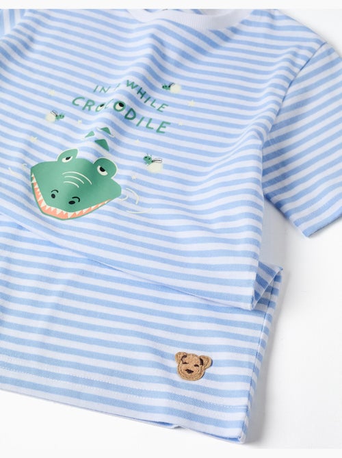 Pyjama en coton avec imprimé crocodile qui brille dans le noir - Kiabi