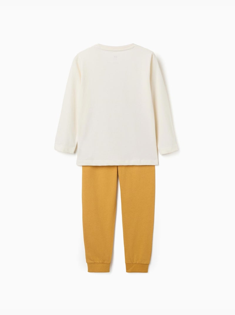 Pyjama en coton avec imprimé de voitures de course Blanc - Kiabi
