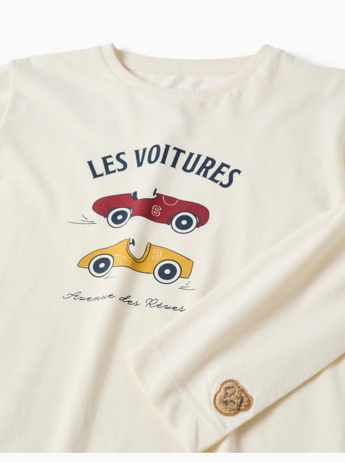 Pyjama en coton avec imprimé de voitures de course - Kiabi