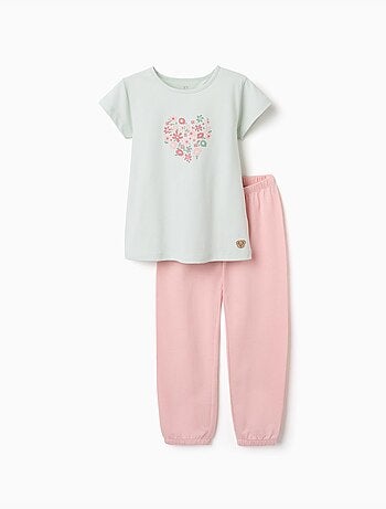 Pyjama en coton avec imprimé fleur