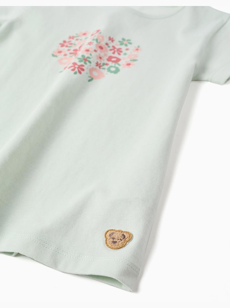 Pyjama en coton avec imprimé fleur Vert - Kiabi