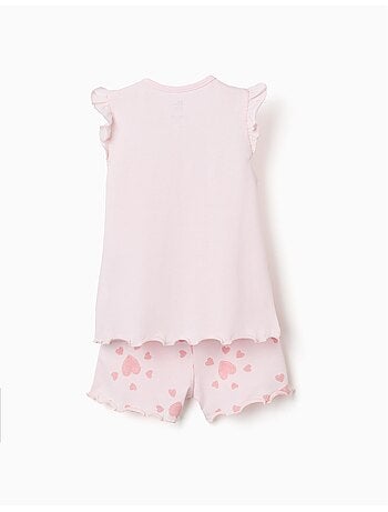 Pyjama en coton avec imprimés cœur et volants