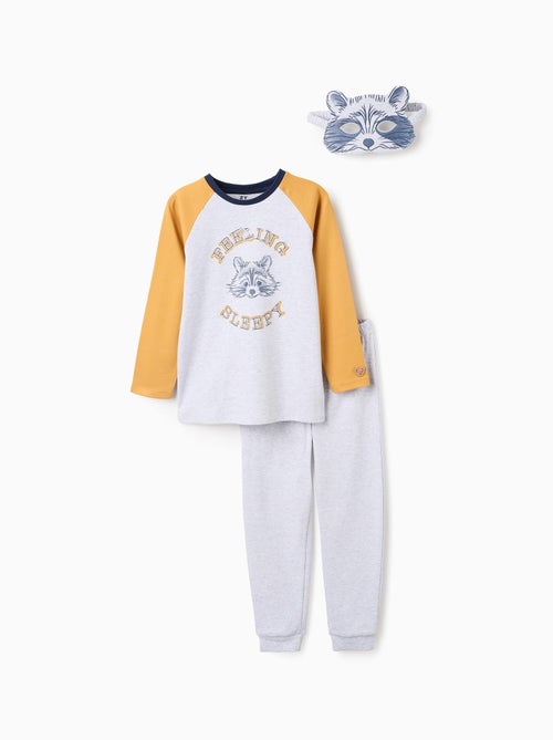 Pyjama en Coton avec Masque de Raton Laveur - Kiabi