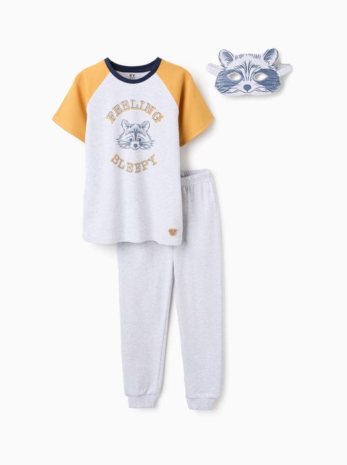 Pyjama en Coton avec Masque de Raton Laveur - Kiabi