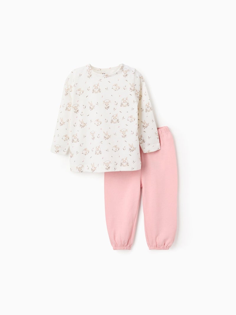 Pyjama en Coton avec Motif Blanc - Kiabi