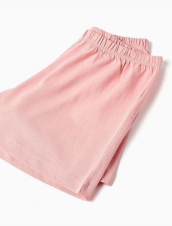 Pyjama en coton avec motif cœur et volants