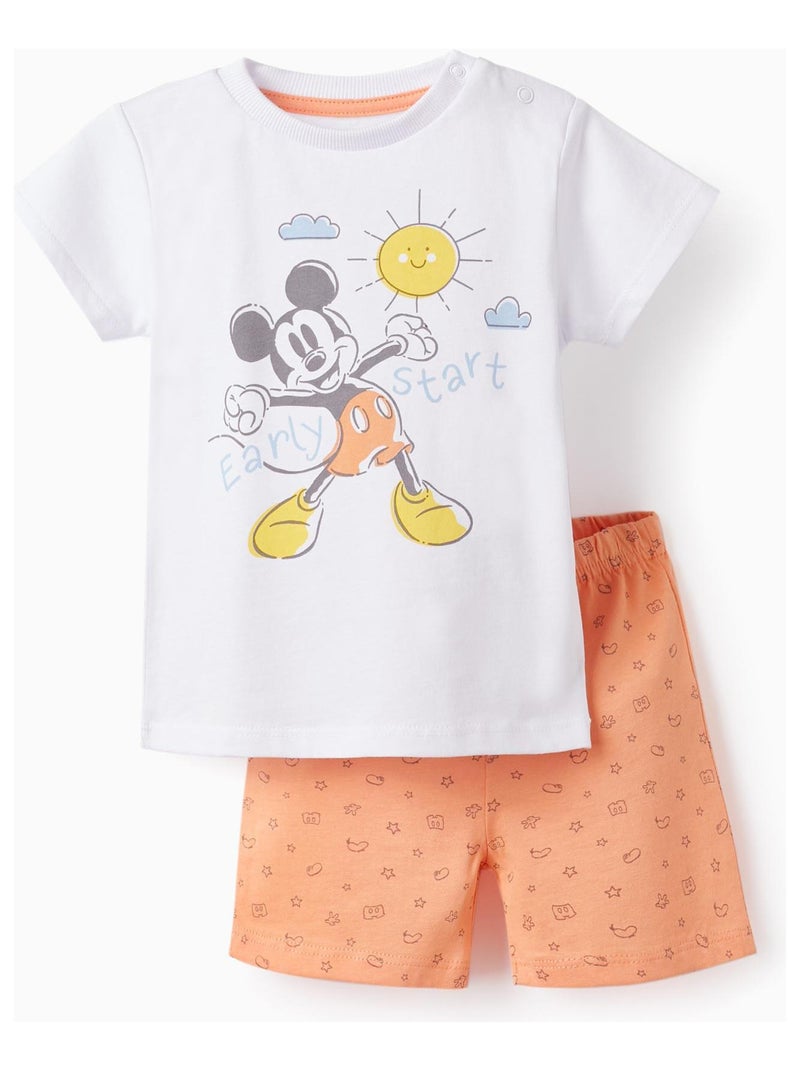 Pyjama en Coton Bébé Garçon 'Mickey' manches courtes  MICKEY Blanc - Kiabi