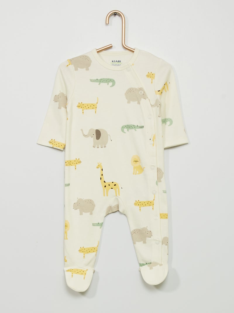 Pyjama  en coton bio BLANC - Kiabi