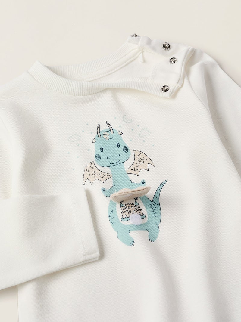 Pyjama en Coton Blanc - Kiabi