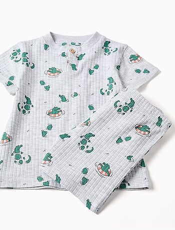 Pyjama en coton côtelé avec motif alligator