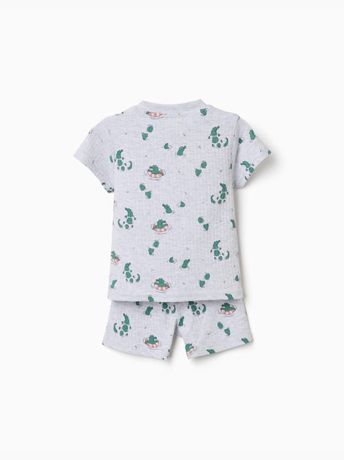 Pyjama en coton côtelé avec motif alligator - Kiabi