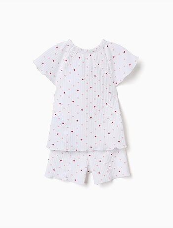 Pyjama en coton côtelé avec motif cœur