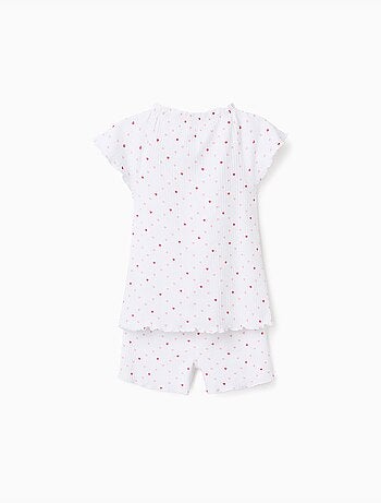 Pyjama en coton côtelé avec motif cœur