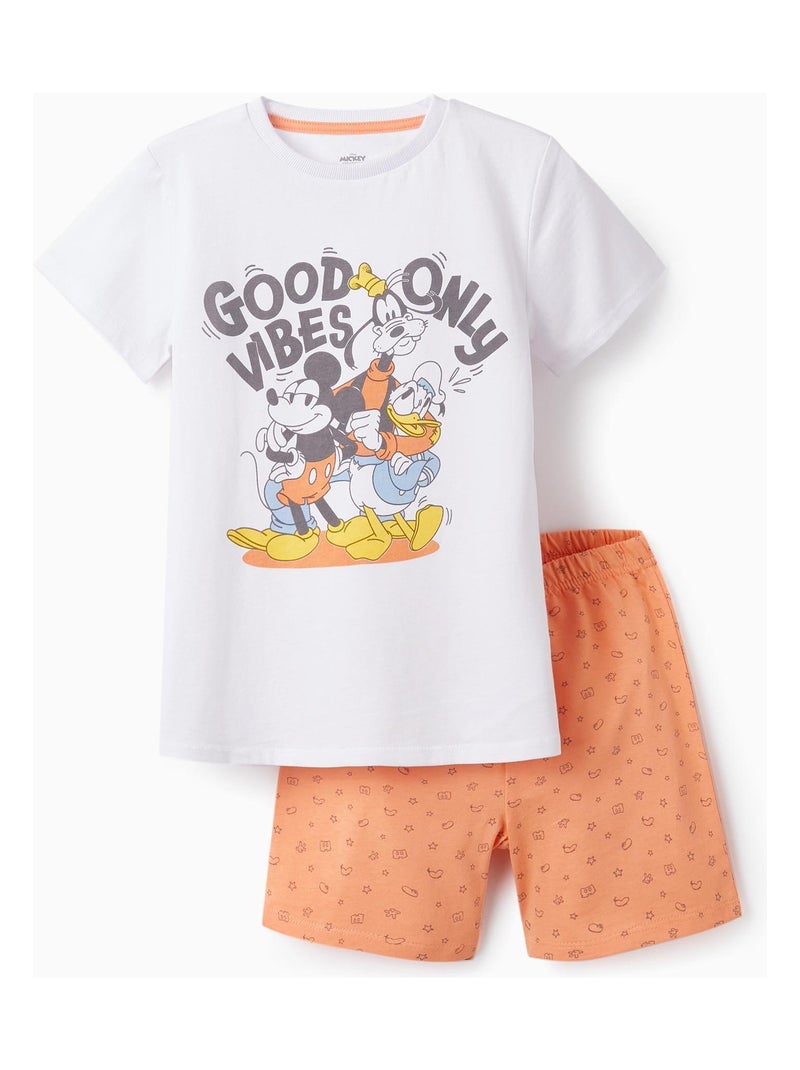 Pyjama en Coton Garçon 'Mickey et Amis' manches courtes  MICKEY Blanc - Kiabi
