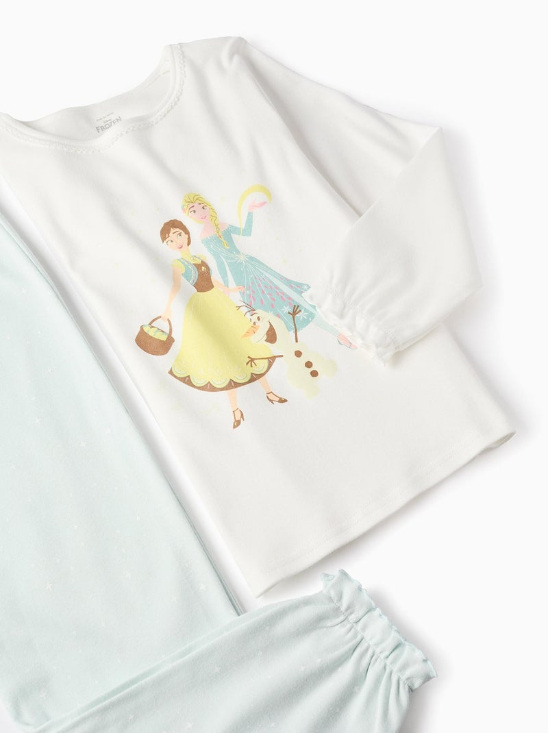 Pyjama en Coton Interlock La Reine des Neiges Bleu clair - Kiabi