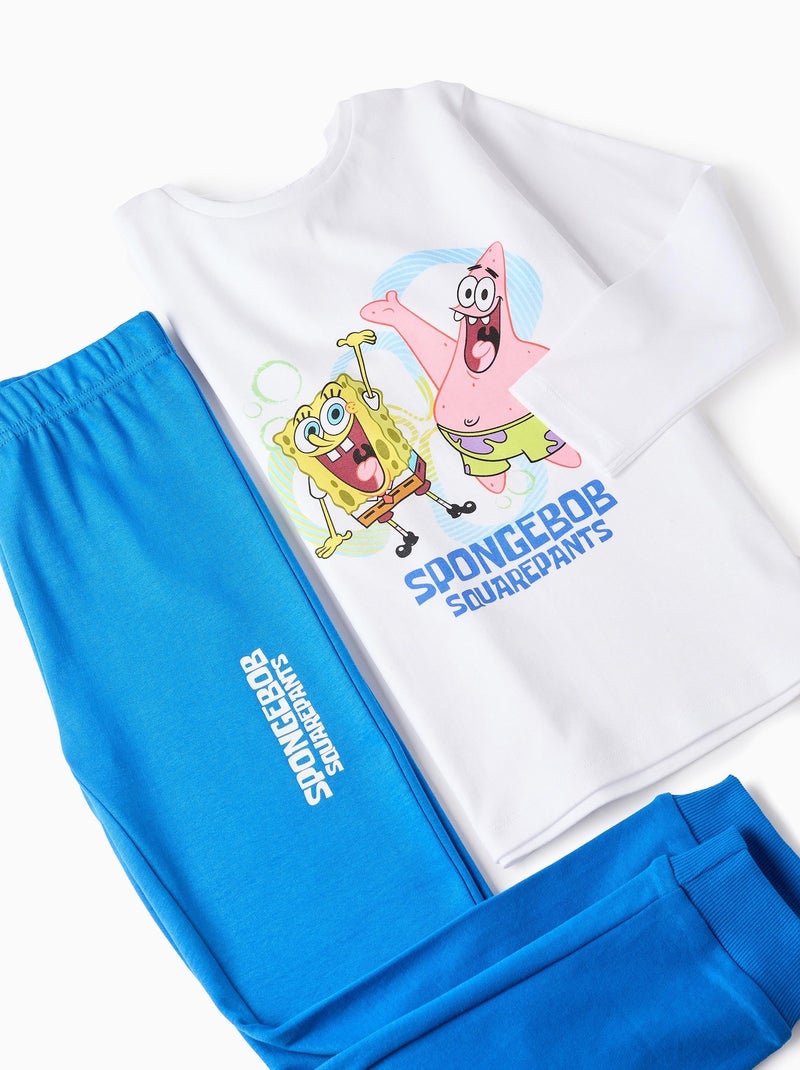 Pyjama en Coton Interlock Sponge the Bob Blanc - Kiabi