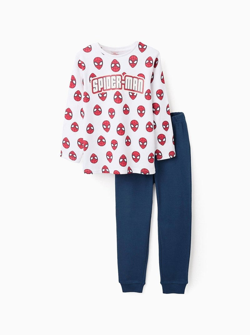 Pyjama en Coton Phosphorescent Spider-Man Blanc / Bleu / Rouge - Kiabi