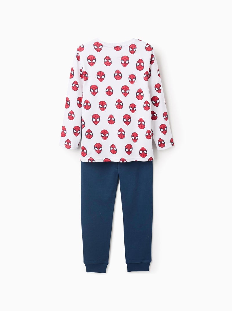 Pyjama en Coton Phosphorescent Spider-Man Blanc / Bleu / Rouge - Kiabi