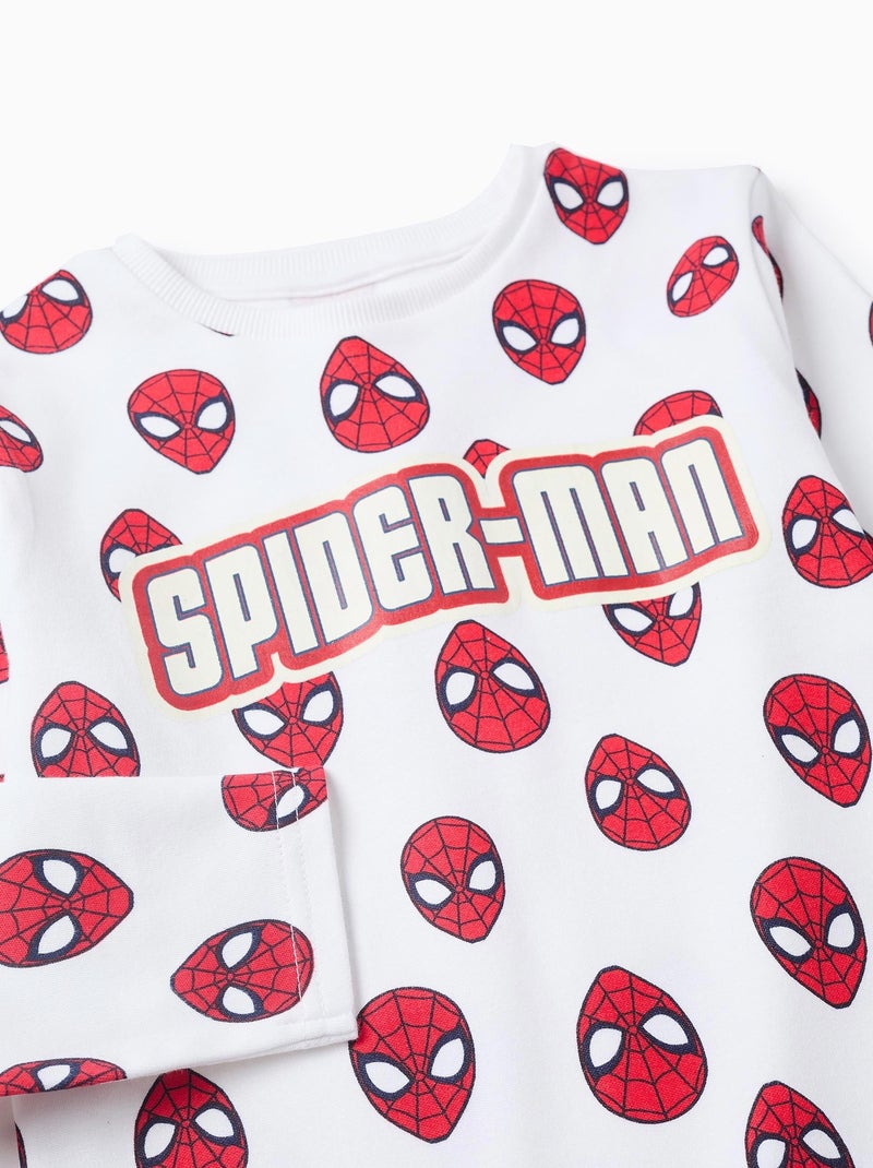 Pyjama en Coton Phosphorescent Spider-Man Blanc / Bleu / Rouge - Kiabi