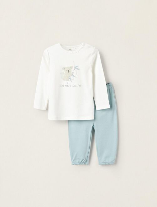 Pyjama en coton pour bébé garçon 'Chère Maman' manches longues LITTLE LOVE NOTES - Kiabi