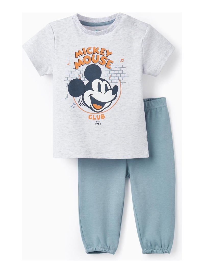 Pyjama en Coton pour Bébé Garçon 'Mickey' manches courtes  MICKEY Gris clair - Kiabi