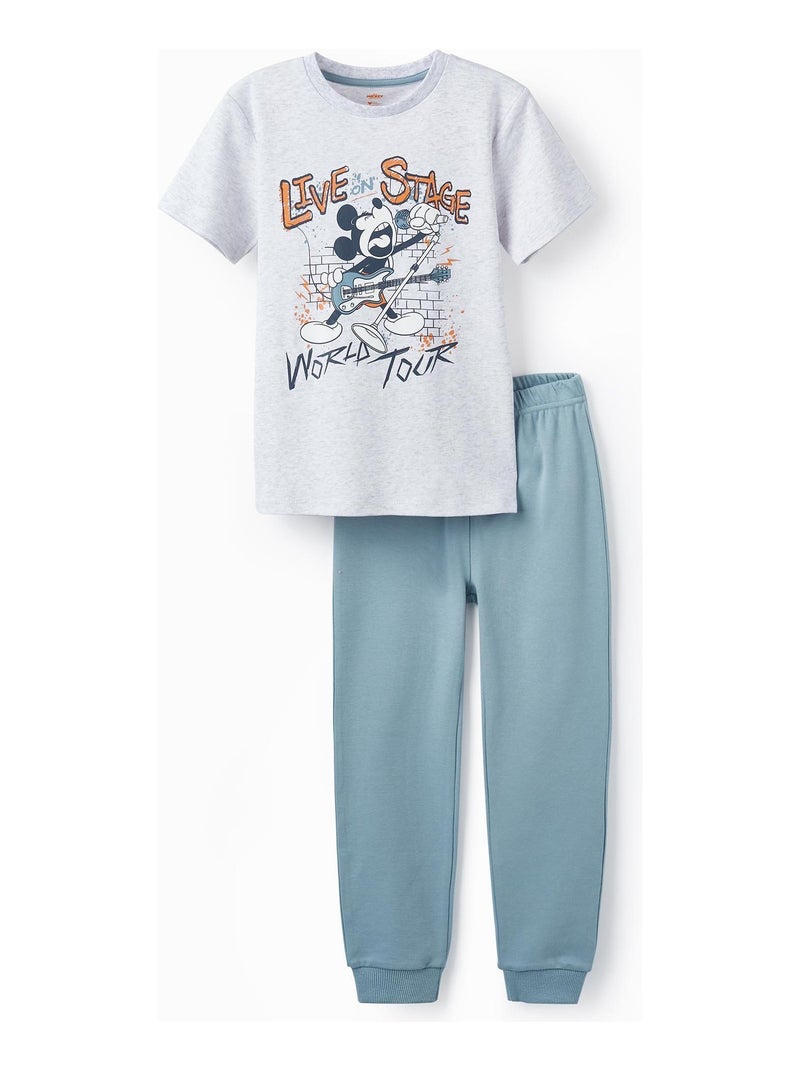 Pyjama en Coton pour Garçon 'Mickey' manches courtes  MICKEY Gris clair - Kiabi