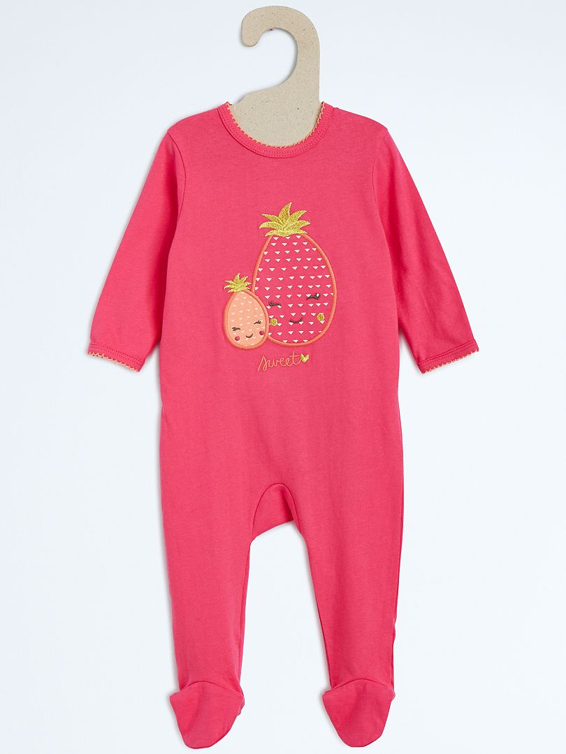 Pyjama en coton rose - Kiabi