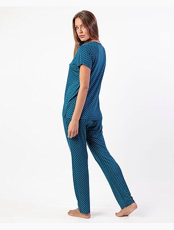 Pyjama en dentelle à pois et manches courtes pour femme ADMAS CLASSIC