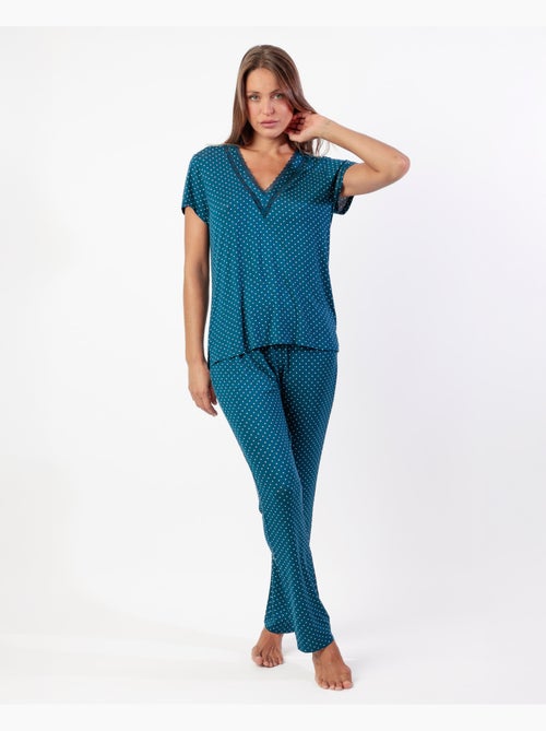 Pyjama en dentelle à pois et manches courtes pour femme ADMAS CLASSIC - Kiabi Pyjama en dentelle à pois et manches courtes pour femme ADMAS CLASSIC - Kiabi