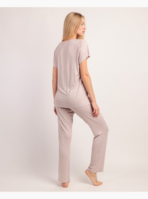 Pyjama en dentelle à pois et manches courtes pour femme ADMAS CLASSIC - Kiabi Pyjama en dentelle à pois et manches courtes pour femme ADMAS CLASSIC - Kiabi