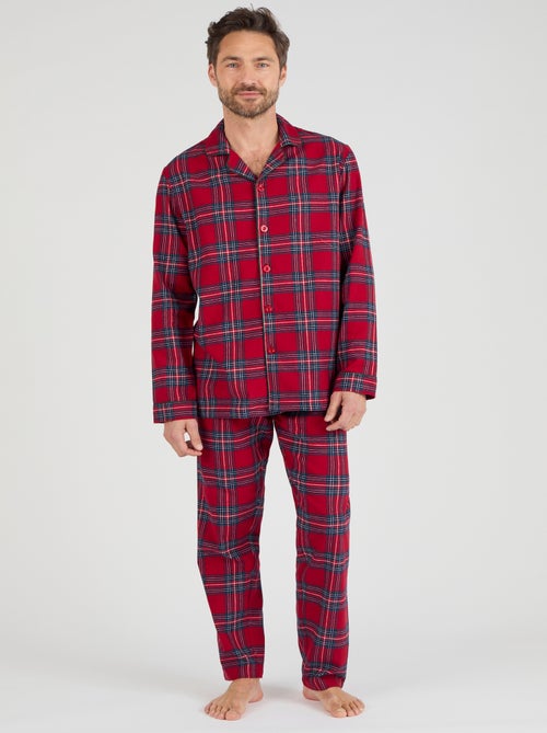 Pyjama en flanelle grattée pur coton - Damart - Kiabi