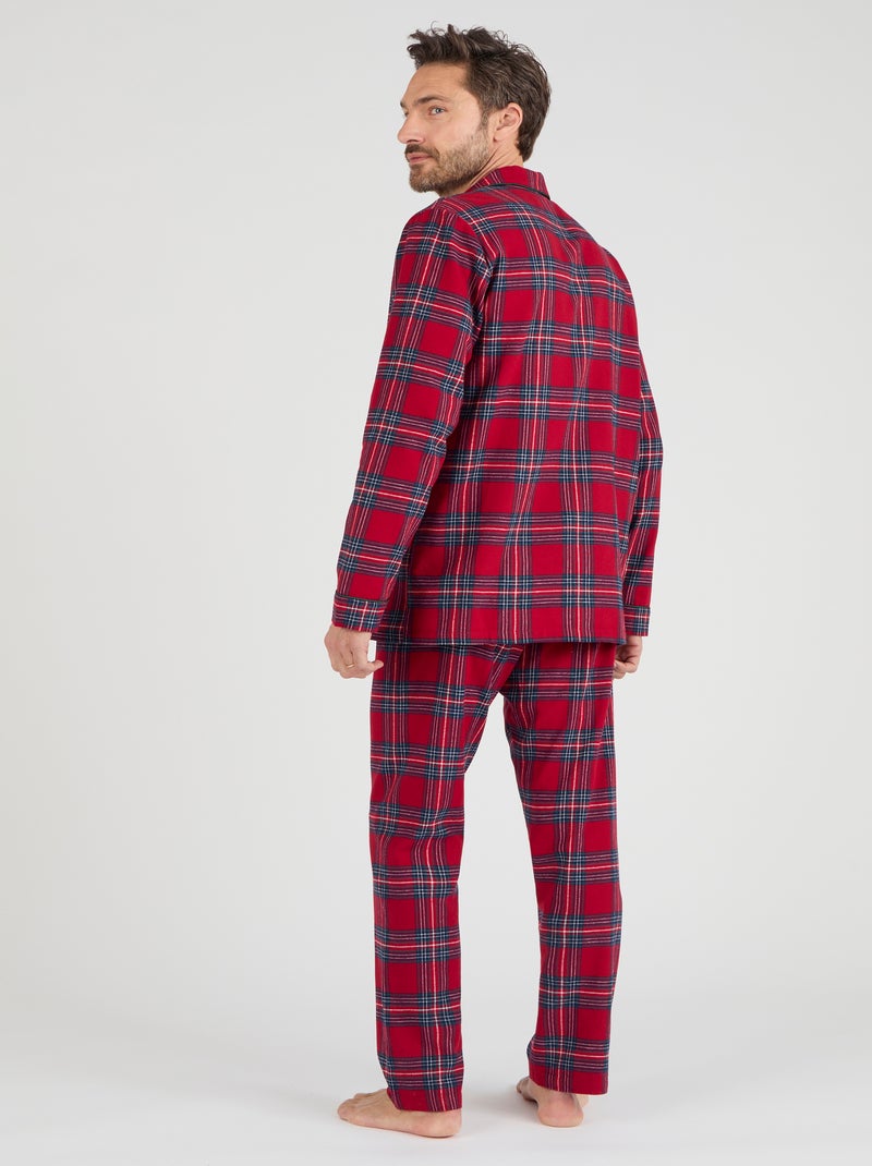 Pyjama en flanelle grattée pur coton - Damart Rouge - Kiabi