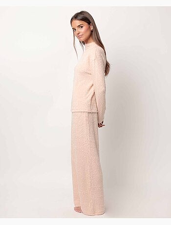 Pyjama en fourrure à manches longues pour femme ADMAS HOME