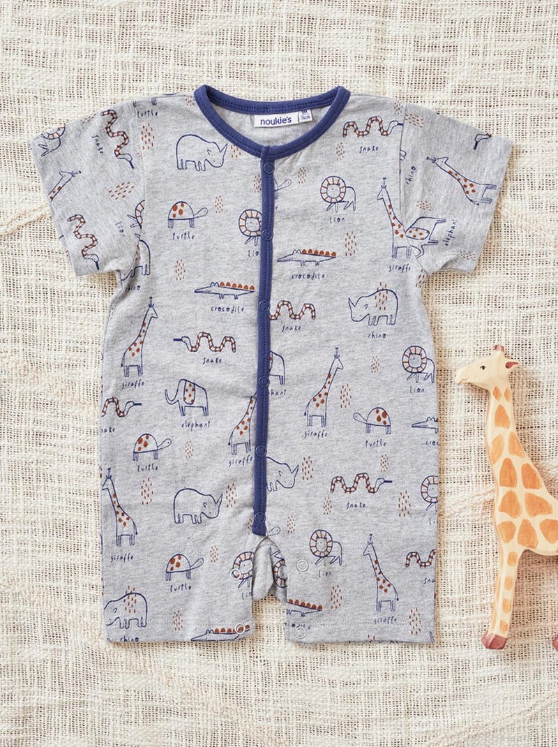 Pyjama en jersey à imprimé animalier, Noukie's Gris - Kiabi