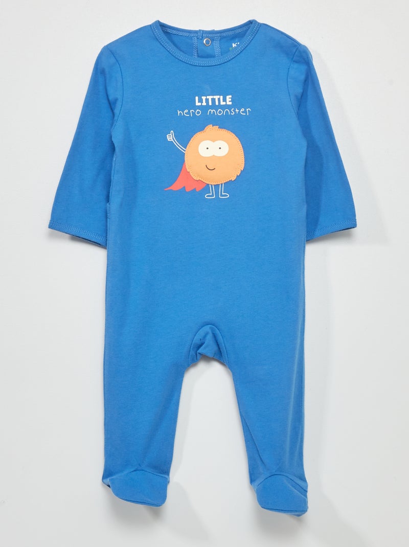 Pyjama en jersey avec imprimé Bleu 'hero monster' - Kiabi