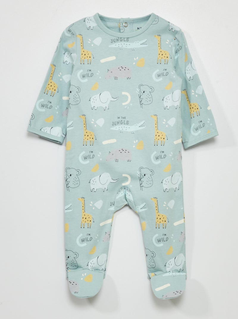 Pyjama en jersey avec imprimé Bleu 'safari' - Kiabi