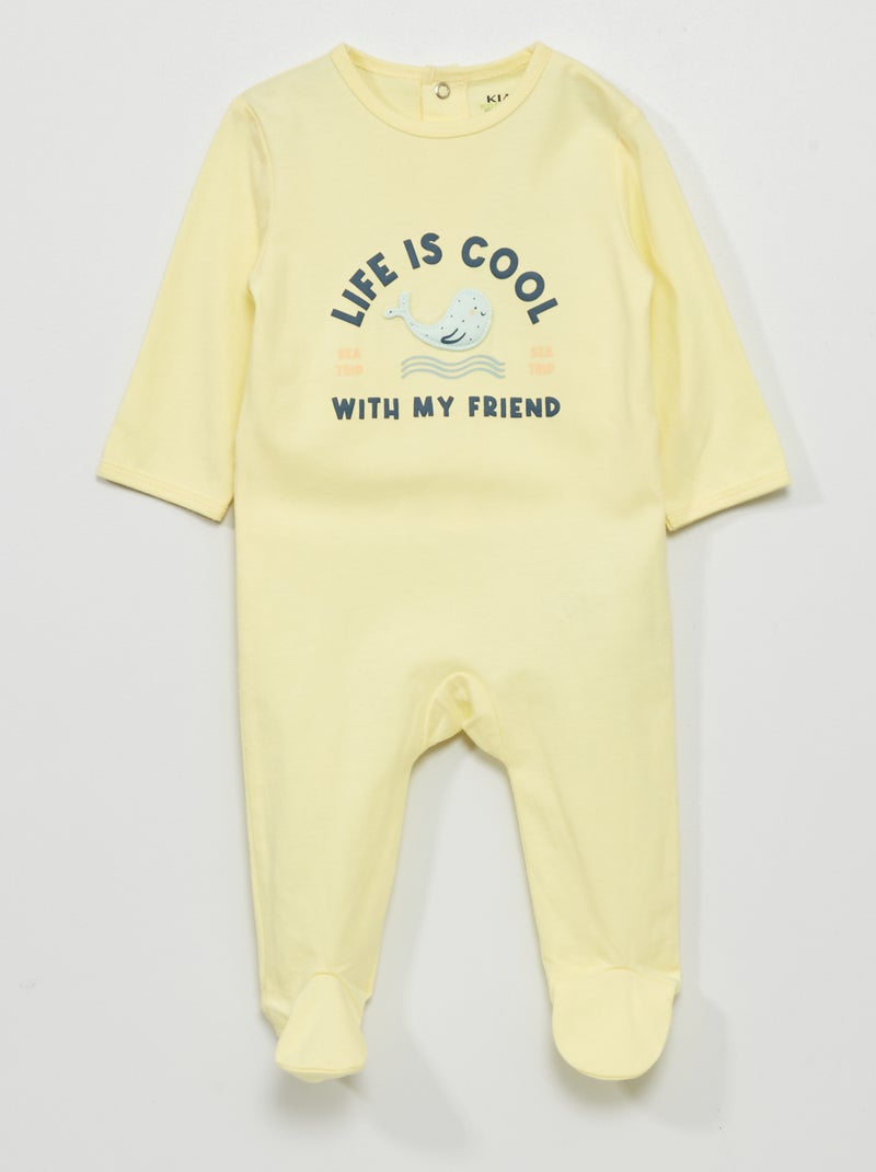Pyjama en jersey avec imprimé Jaune - Kiabi