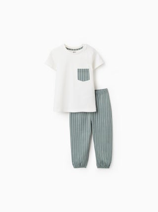 Pyjama en Jersey de Coton à Rayures